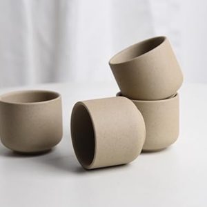 Ceramic teacups set of 4,No Handle Chinese KungFu Tea cups,3.5oz Teacups Japanese Teacup Set,Ceramic Tea Cup,4Pcs