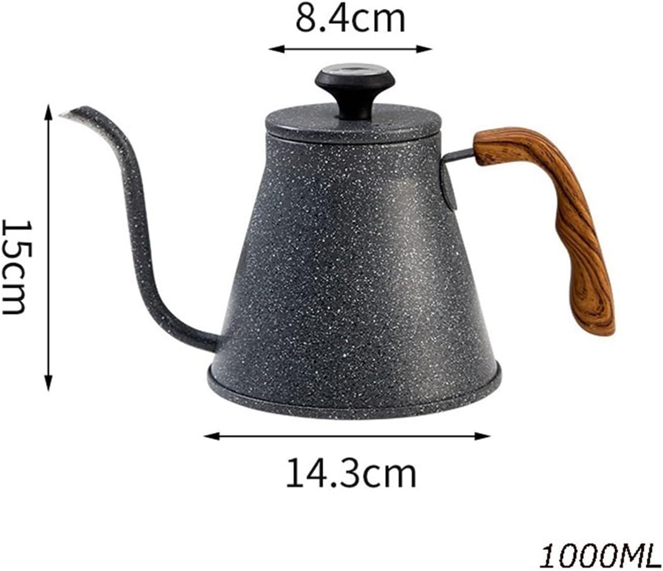 304 Stainless Steel Coffee Pot with Wooden Handle, Temperature Control, 1000ml Hand Brew Kettle for Coffee, Tea, Outdoor & Indoor Use - Image 2