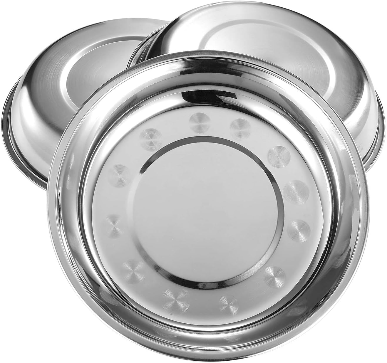 6-Piece 18/10 Stainless Steel Round Plates,Dinner Plate Dish,9-Inch - Image 2