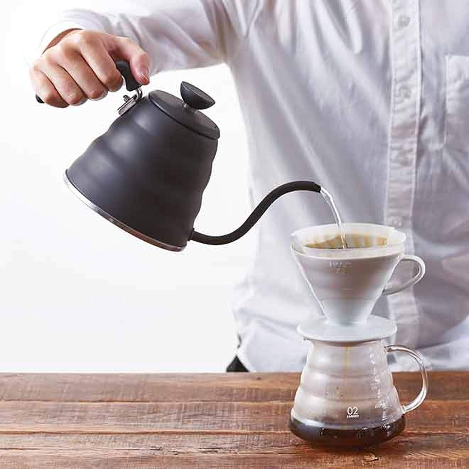 Gooseneck Drip Kettle, 1200ml, Matte Black - Image 2